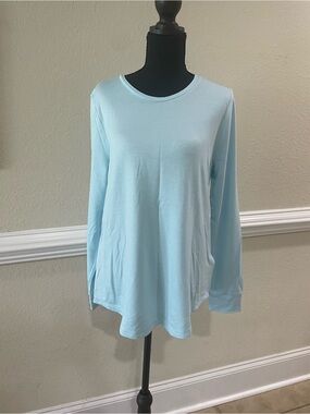 J. Crew Pale Blue Long Sleeve Crewneck Tee